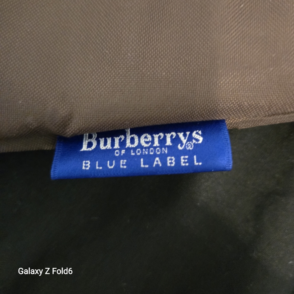 Burberrys Blue Label Nylon Plaid Trim Tote Bag Brown Japan Exclusive Discontinue - Picture 14 of 16
